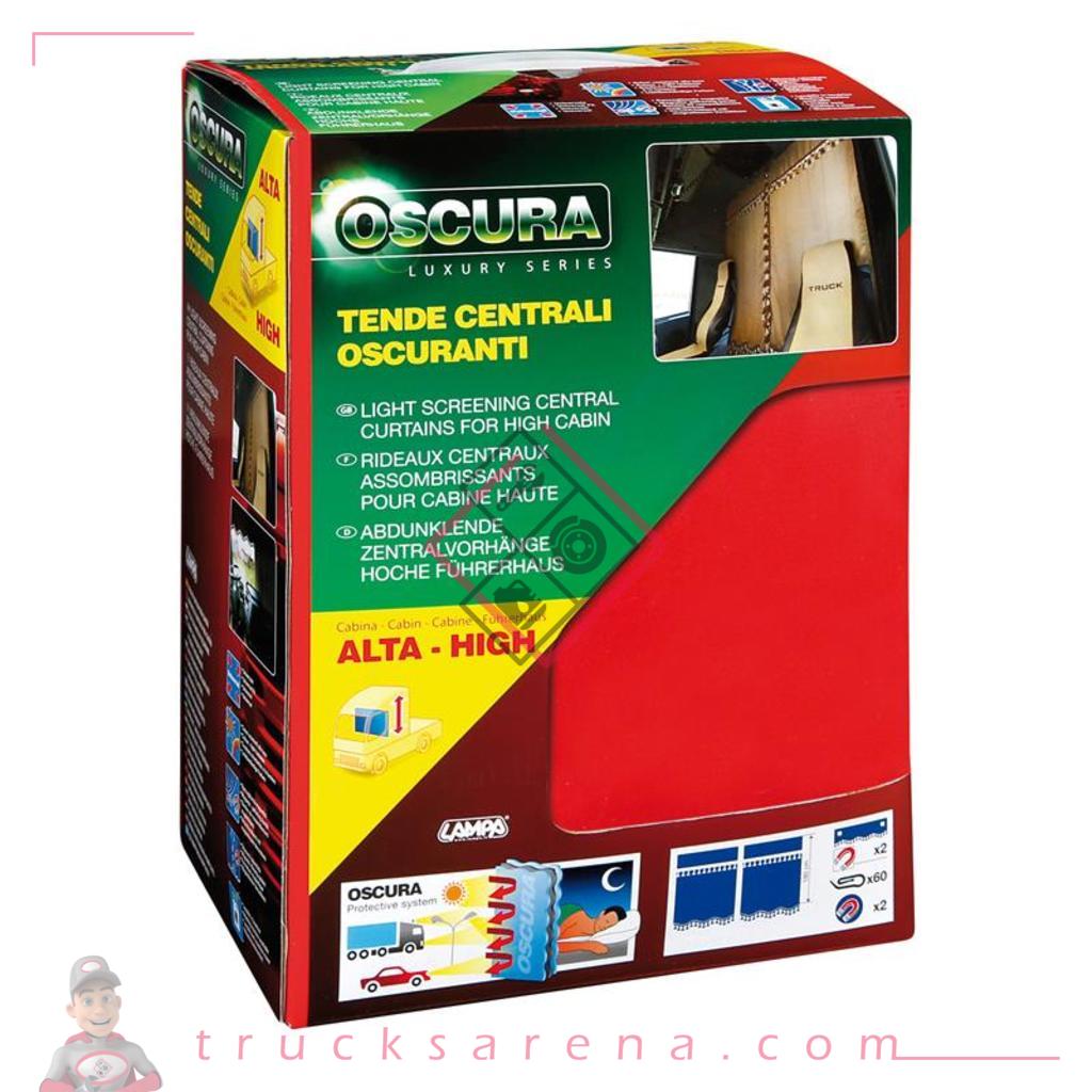 Oscura, rideaux centraux pour camion, cabine haute - Rouge