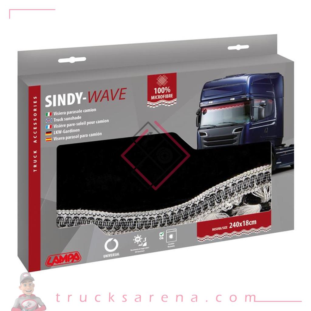 Sindy, bande pare-soleil en microfibre pour camion - Noir