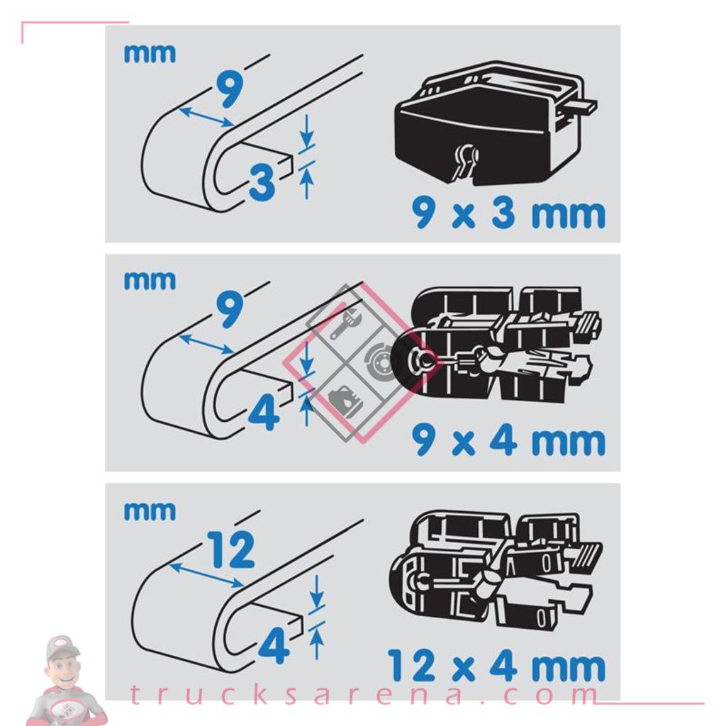 Balai essuie-glaces pour camions et fourgons - 55 cm (22") - 1 pcs