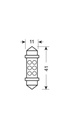 24V Ampoule silure 6 Led - 11x41 mm - SV8,5-8 - 2 pcs  - Boîte - Blanc