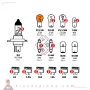 Kit ampoules de rechange 30 pc, halogène 2xH4 - 24V