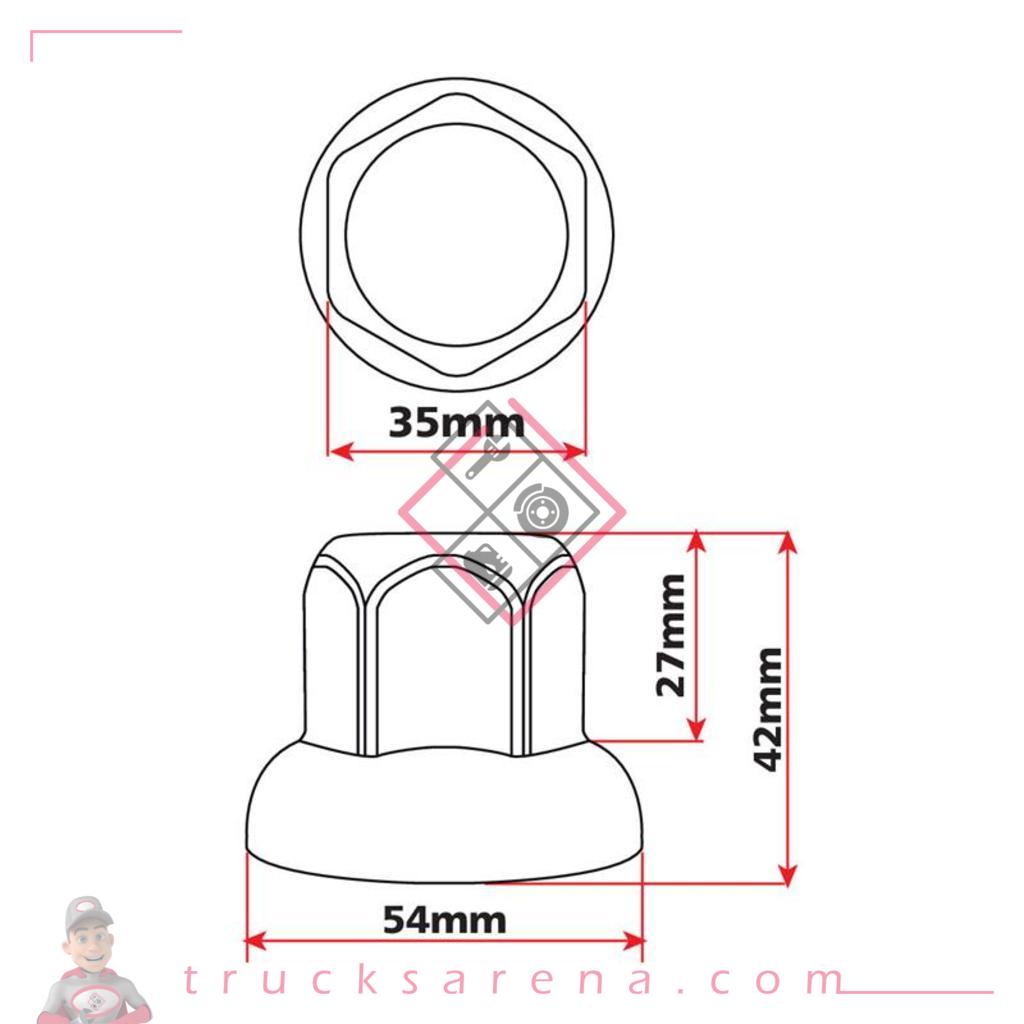 Set 10 couvre-boulons en acier inox - Ø 32 mm