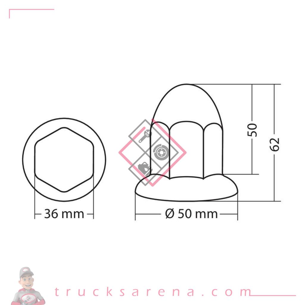 Cache-boulons chromés en ABS - Ø 33 mm - Set 10 pcs