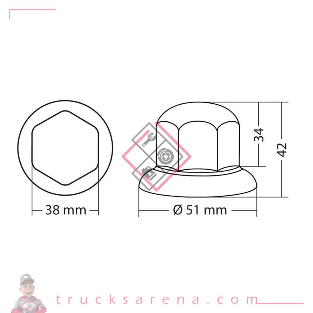 Jeu de 10 cache-boulons chromés en ABS - Ø 33 mm
