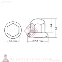 Cache-boulons chromés en ABS - Ø 27 mm - Set 8 pcs