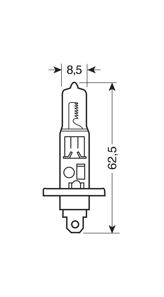 24V Ampoule halogène Pro - H1 - 70W - P14,5s - 1 pcs  - Boîte