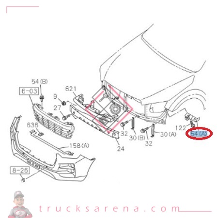 Fixation pare-chocs avant DMAX - ISUZU PARTS 8983951882