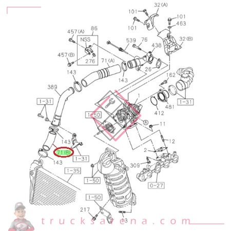 Flexible entre admission et turbocompresseur - ISUZU PARTS