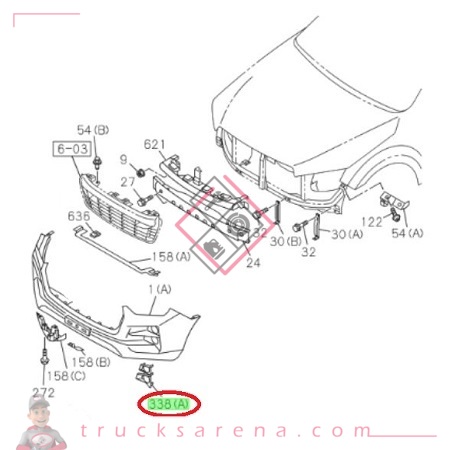 Enjoliveur antibrouillard/clignotant avant gauche - ISUZU PARTS