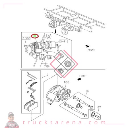 Étrier de frein arrière gauche - ISUZU PARTS