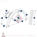 Aile en plastique, bord blanc avec supports reglables- DOMAR