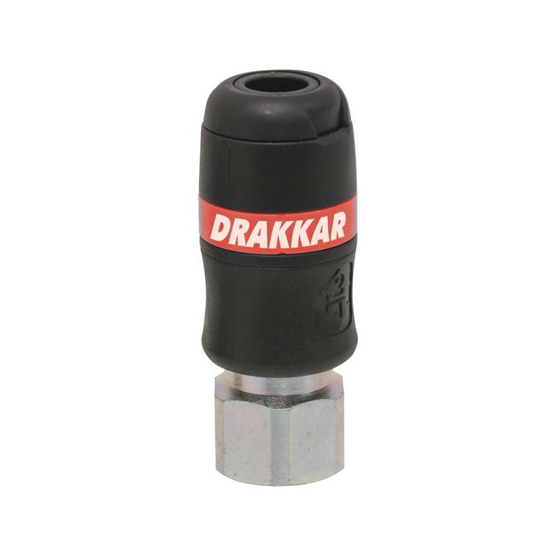 Double safety quick coupling, female 1/2, diameter 6 mm - SODISE