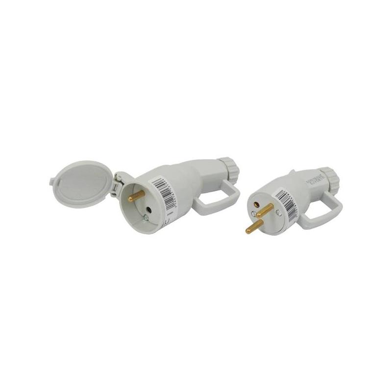 Male and female plug 10/16A 2P+E, in set - SODISE