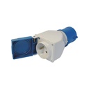 Compact adapter, CE17 male and 2P+E female - SODISE