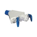 CE17 male plug adapter, 2P+E and CE17 2P+E female sockets - SODISE