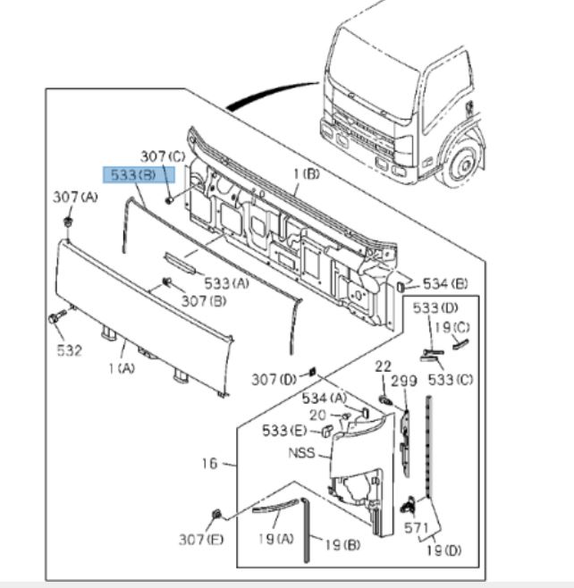 Joint panneau avant - ISUZU