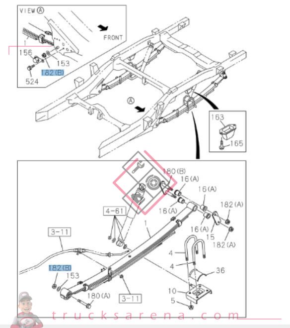 Ecrou, ressort arrière - ISUZU PARTS