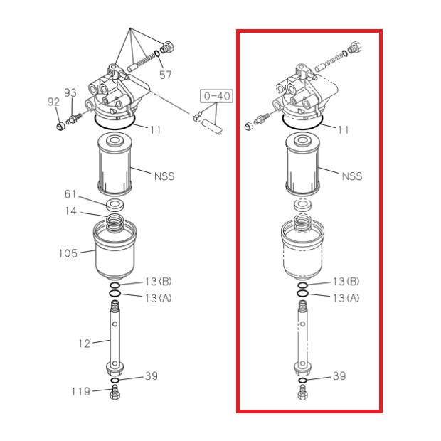 Jeu de cartouche filtre à carburant - ISUZU PARTS
