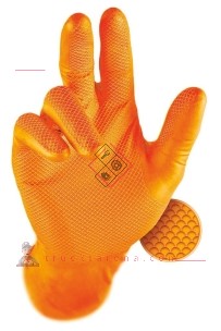 Boite de 50 gants Nitrile Grippaz orange taille XL lot de 20 boites - SODISE