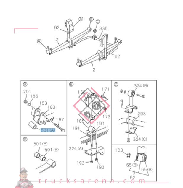 Bague ressort à lame avant - ISUZU PARTS