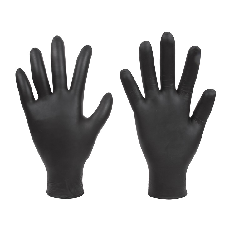 Gants jetables nitrile noirs, renforcés, boîte de 100 - FORCH