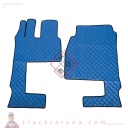 2 tapis en Skeentex - Bleu - compatible pour Mercedes Actros MP4 (09/11>09/19) wide cab, passenger seat foldable - Mercedes Actros MP5 (10/19>) wide cab, passenger seat foldable - LAMPA