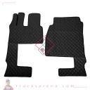 2 tapis en Skeentex - Noir - compatible pour Mercedes Actros MP4 (09/11>09/19) wide cab, passenger seat foldable - Mercedes Actros MP5 (10/19>) wide cab, passenger seat foldable - LAMPA