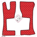 2 tapis en Skeentex - Rouge - compatible pour Mercedes Actros MP4 (09/11>09/19) narrow cab, tunnel - Mercedes Actros MP5 (10/19>) narrow cab, tunnel - LAMPA