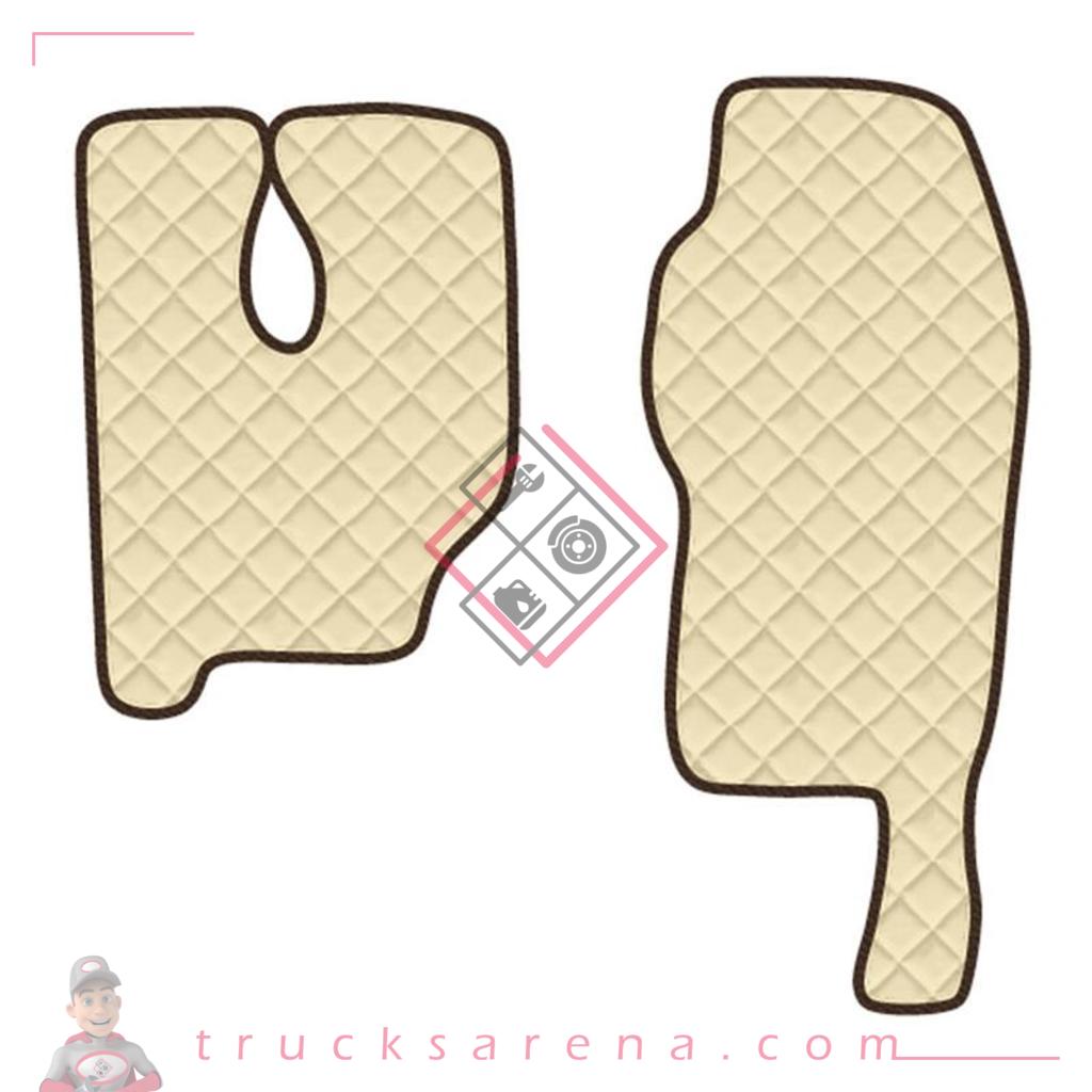 2 tapis en Skeentex - Crème - compatible pour Mercedes Actros MP3 (06/08>12/13) high tunnel - LAMPA