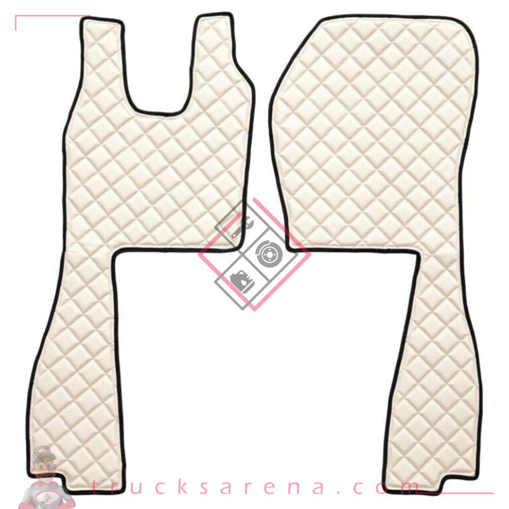 2 tapis en Skeentex - Crème - compatible pour Scania R Serie 6 (09/09>08/13) automatic, manual, pneumatic passenger seat - LAMPA