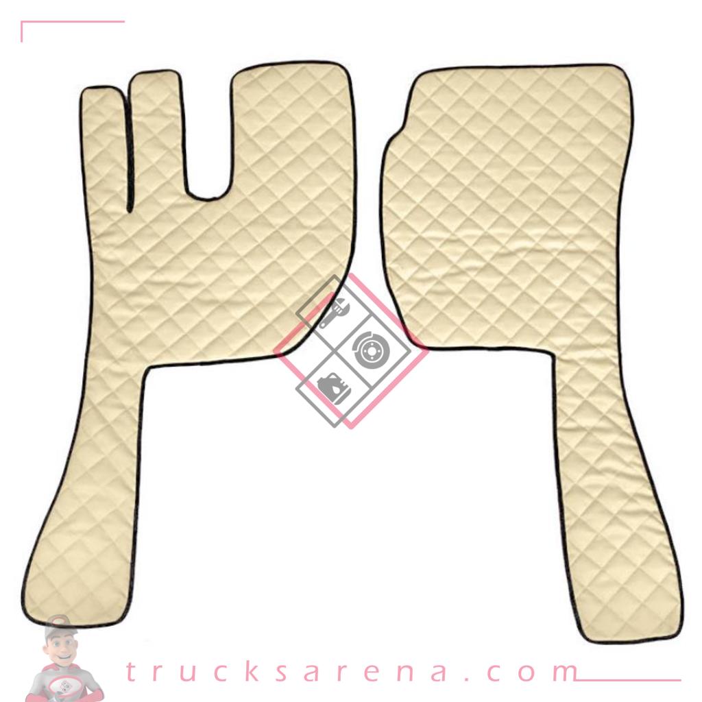 2 tapis en Skeentex - Crème - compatible pour Volvo FH Serie 3 (09/08>08/12) automatic, manual, large lever, small lever, without addit. central storage - Volvo FH Serie 3 (08/02>08/08) automatic, manual, large lever, small lever, without addit. central storage - LAMPA