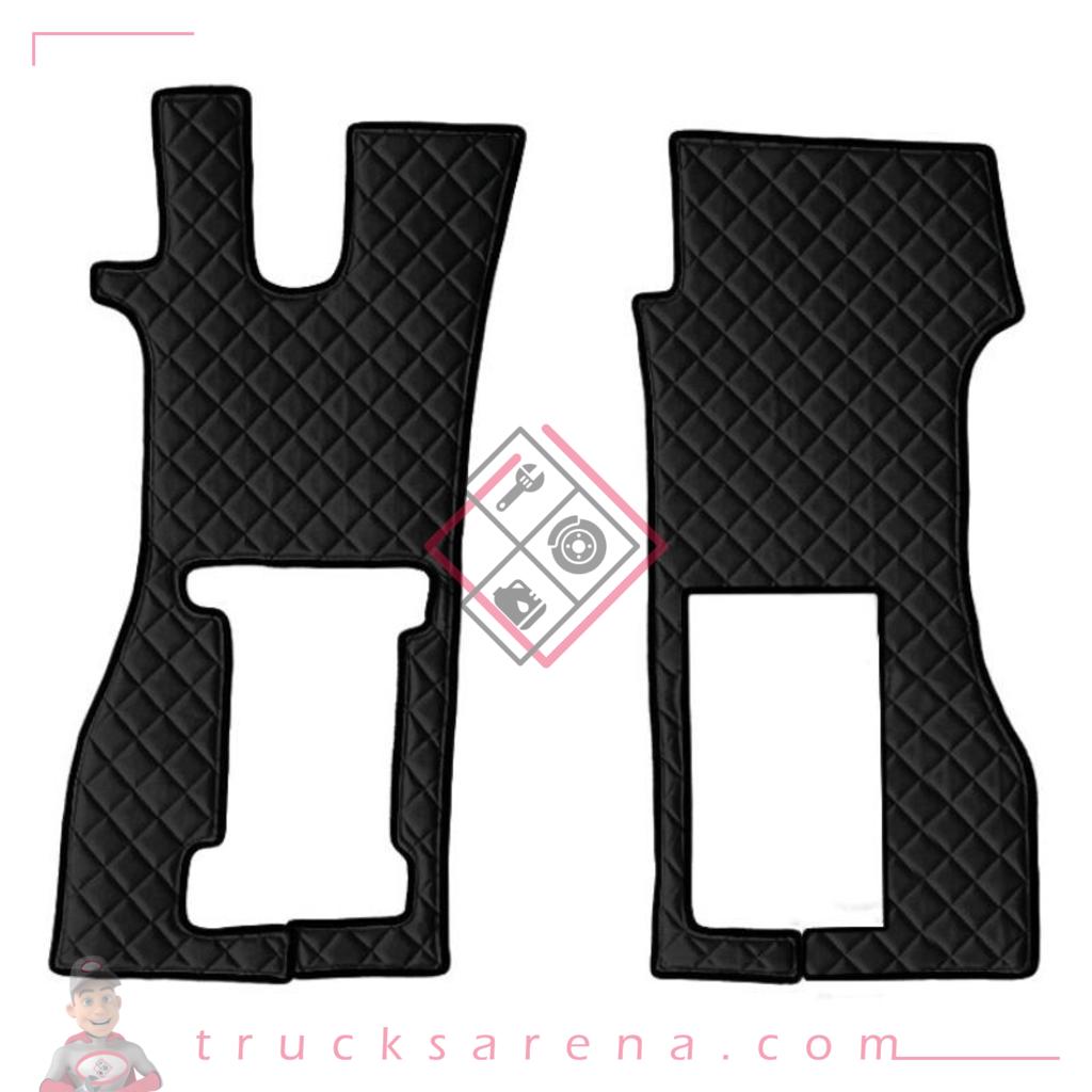 2 tapis en Skeentex - Noir - compatible pour Scania R Serie 7 - New Generation (11/16>) pneumatic passenger seat - LAMPA