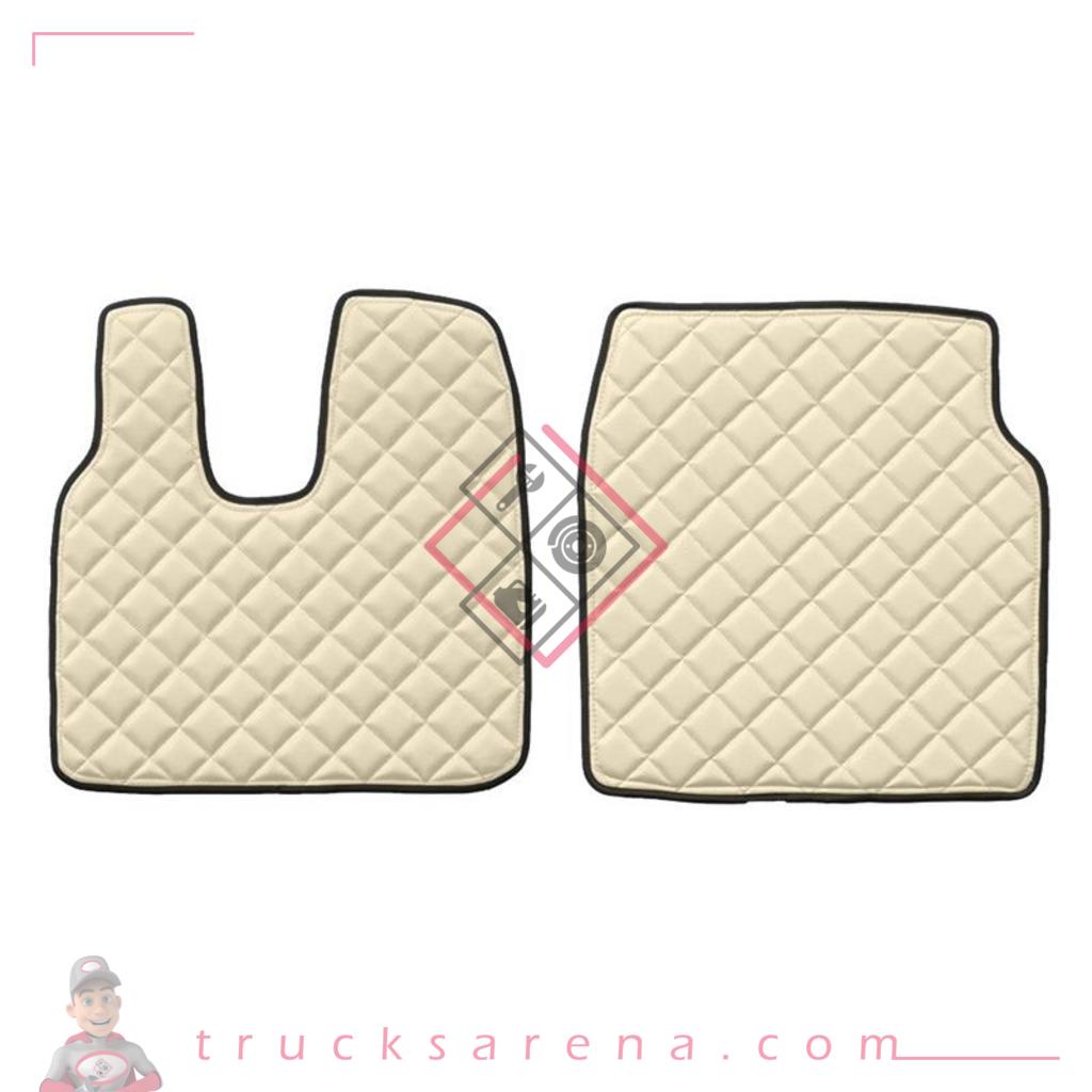 2 tapis en Skeentex - Crème - compatible pour Man TGL (09/12>) L, LX cab - Man TGM (09/12>) L, LX cab - Man TGS (09/14>) L, LX cab - LAMPA