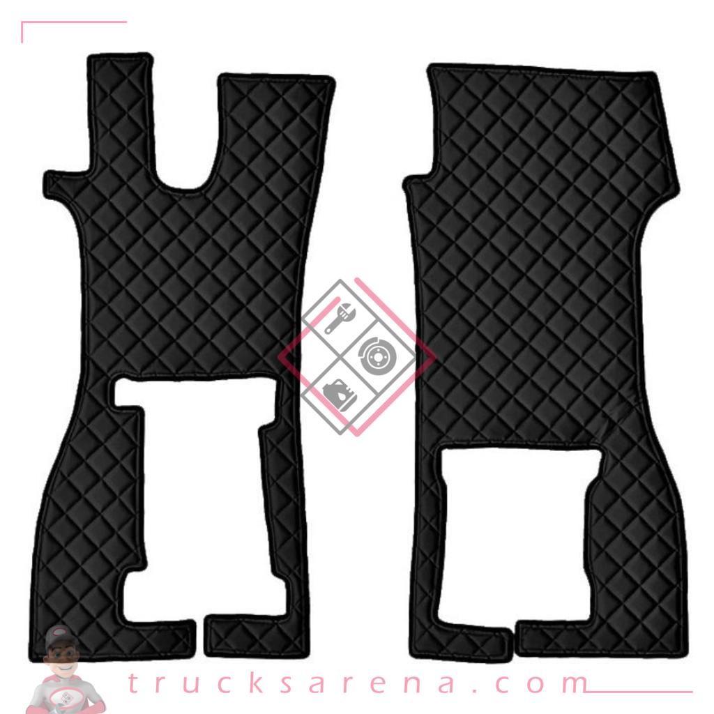 2 tapis en Skeentex - Noir - compatible pour Scania R Serie 7 - New Generation (11/16>) passenger seat foldable - LAMPA