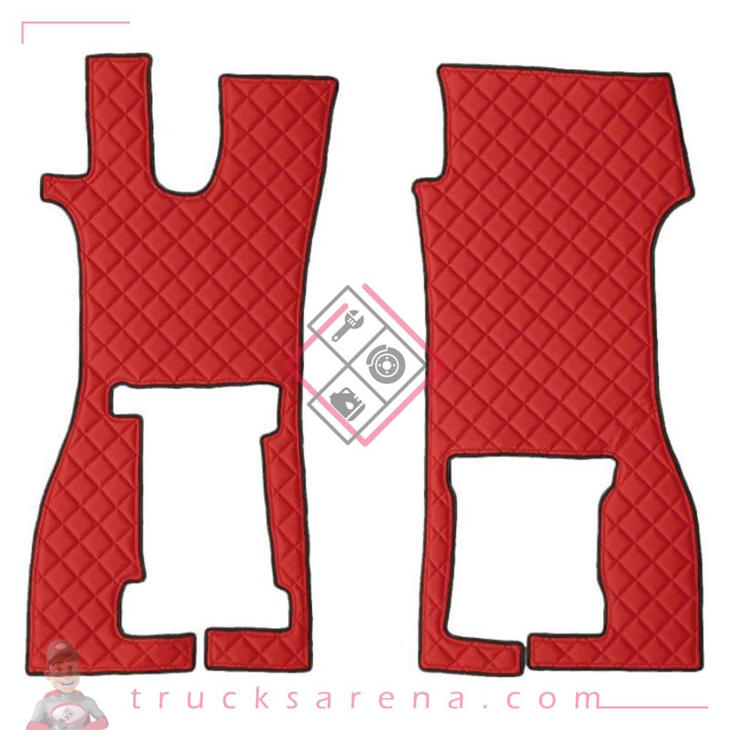 2 tapis en Skeentex - Rouge - compatible pour Scania R Serie 7 - New Generation (11/16>) passenger seat foldable - LAMPA