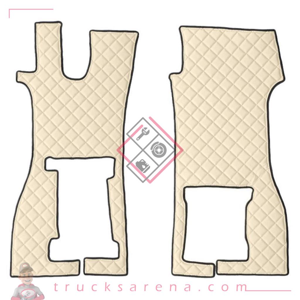 2 tapis en Skeentex - Crème - compatible pour Scania R Serie 7 - New Generation (11/16>) passenger seat foldable - LAMPA