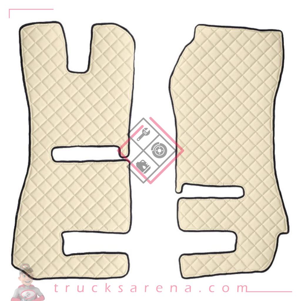 2 tapis en Skeentex - Crème - compatible pour Scania R Serie 6 - Streamline (01/15>12/17) automatic, manual, Recaro seats, passenger seat foldable - Scania R Serie 6 - Streamline (09/13>12/14) automatic, manual, Recaro seats, passenger seat foldable - LAMPA