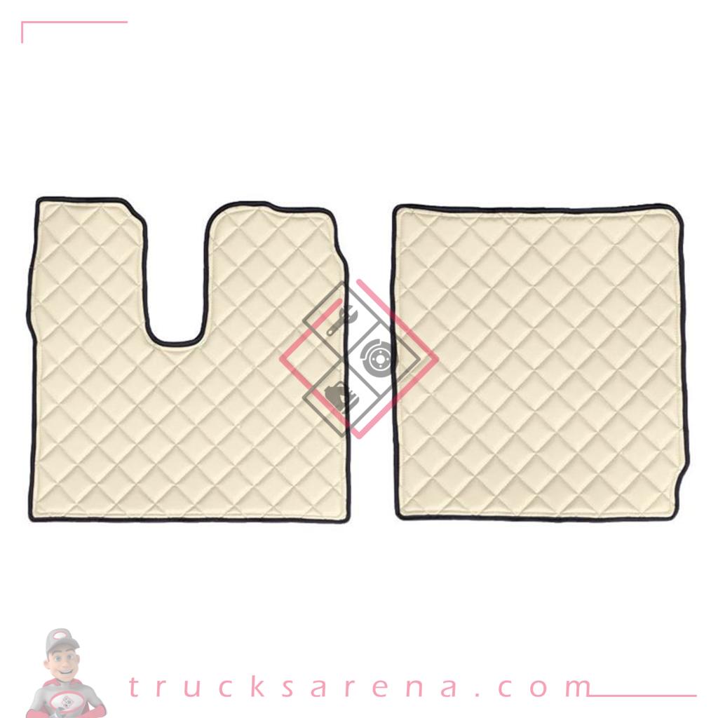 2 tapis en Skeentex - Crème - compatible pour Man TGX (07/20>)  - Man TGX (01/17>06/20) automatic, manual, 1 drawer, 2 drawers - LAMPA