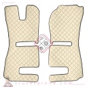 2 tapis en Skeentex - Crème - compatible pour Scania R Serie 6 - Streamline (01/15>12/17) automatic, manual, Recaro seats, pneumatic passenger seat - Scania R Serie 6 - Streamline (09/13>12/14) automatic, manual, Recaro seats, pneumatic passenger seat - LAMPA