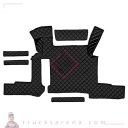 Tapis central en Skeentex - Noir - compatible pour Man TGX (01/17>06/20) manual, 2 drawers - LAMPA