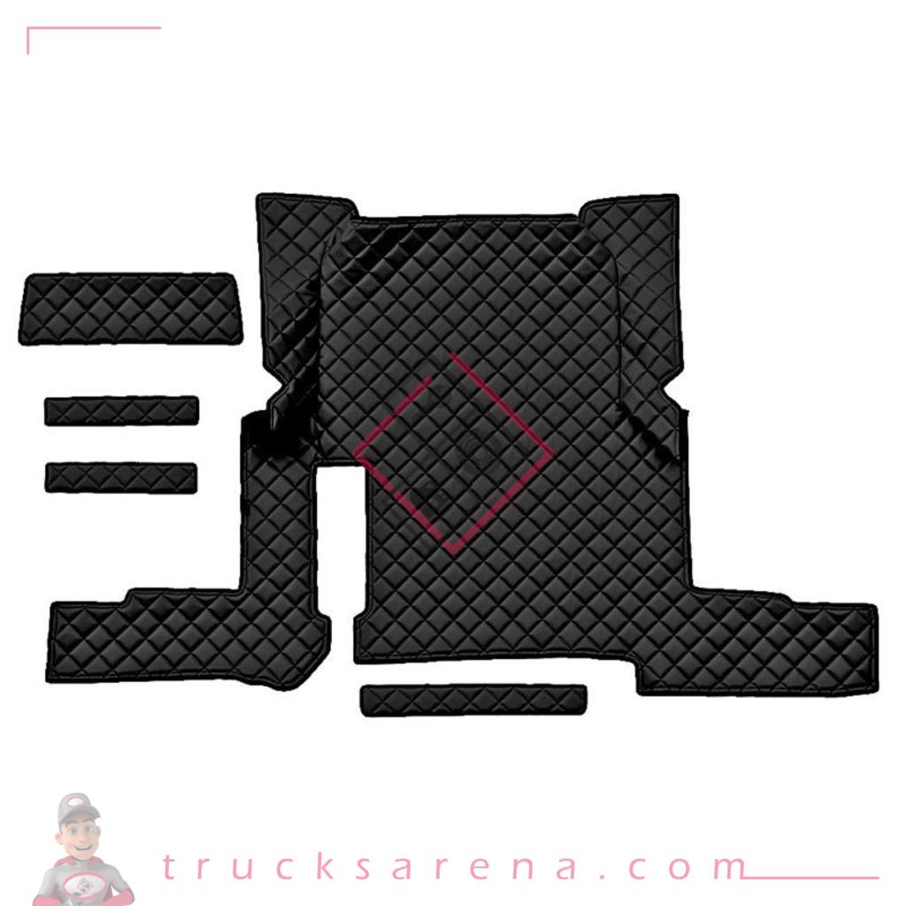 Tapis central en Skeentex - Noir - compatible pour Man TGX (01/17>06/20) automatic, 2 drawers - LAMPA