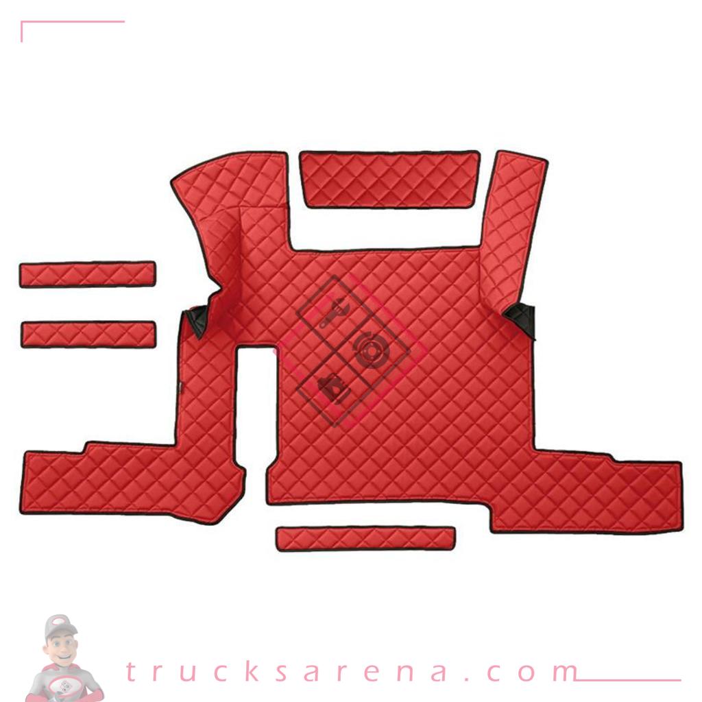 Tapis central en Skeentex - Rouge - compatible pour Man TGX (01/17>06/20) automatic, 1 drawer - LAMPA