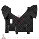 Tapis central en Skeentex - Noir - compatible pour Iveco Stralis (07/12>12/19) manual, wide cab, dual sliding fridges - LAMPA
