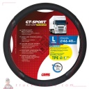 GT-Sport, couvre-volant en Skeentex - L - Ø 46/48 cm - Noir/Rouge - LAMPA