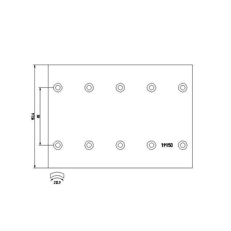 Brake lining kit for drum brake, T088 - TEXTAR