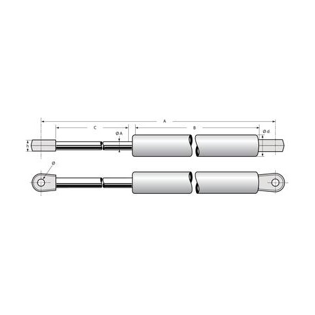 Gas compass with screw ends - POMMIER