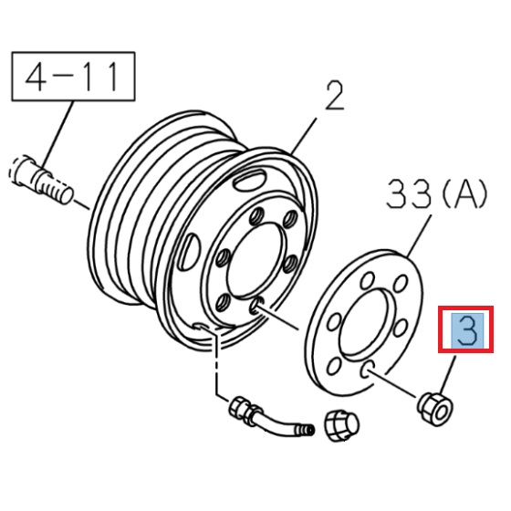 Front left wheel nut - ISUZU PARTS