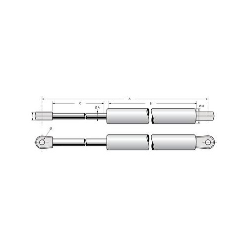 Vérin à gaz 350N - POMMIER