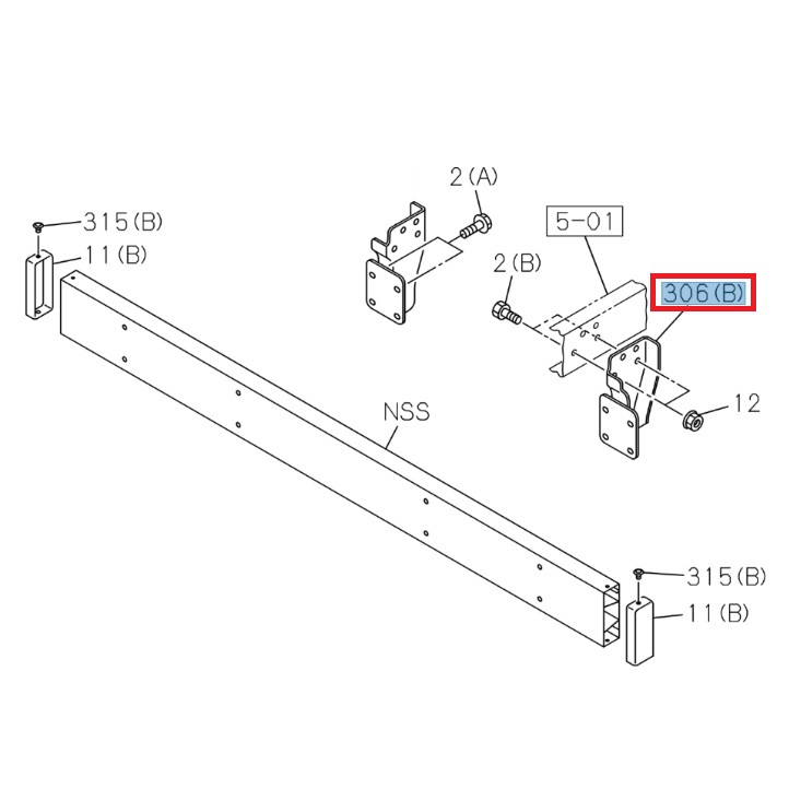 Support droit de barre de pare-choc arrière - ISUZU PARTS