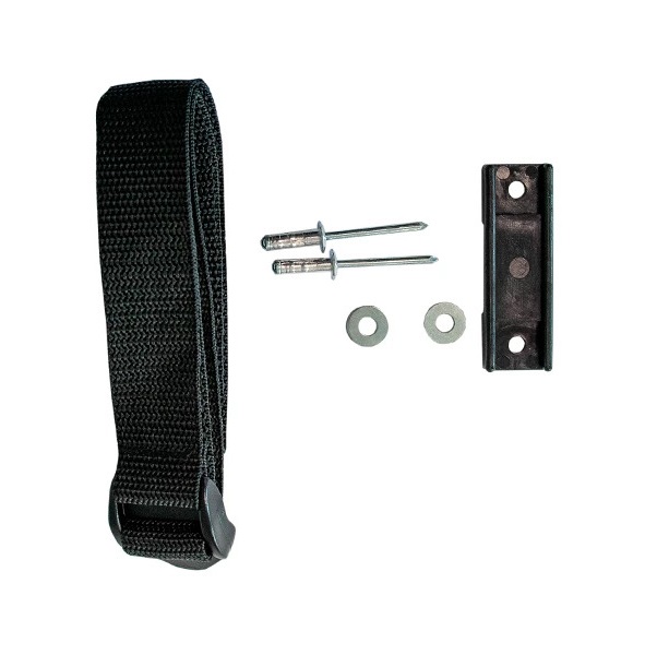Strap mount for fire extinguisher box - JONESCO